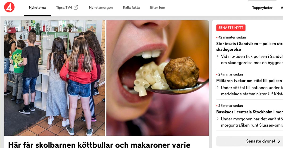 Här får skolbarnen köttbullar och makaroner varje dag: ”Himla bra”