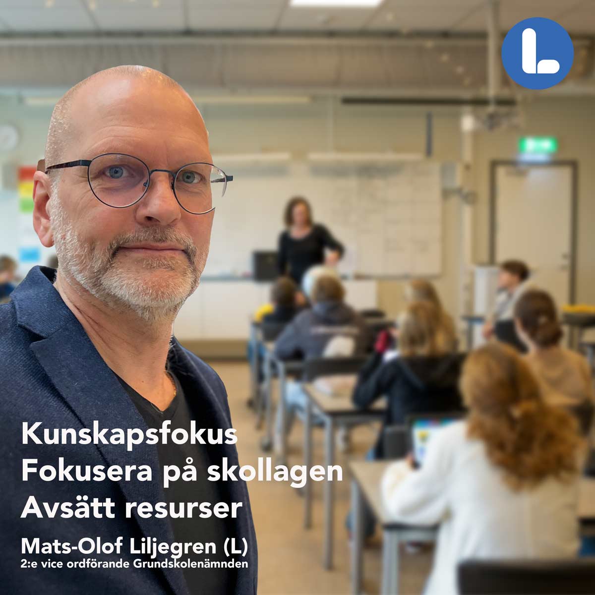 Mats-Olof Liljegren (L) Talesperson i skolfrågor 1:e ersättare Kommunfullmäktige 2:e vice ordförande Grundskolenämnden  E-post: mats-olof.liljegren@liberalerna.se Tel: 070-360 19 19