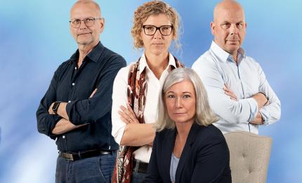 Kommunalråd Karolina Wallström, Mats-Olof Liljegren, talesperson i skolfrågor, Johanna Reimfelt, talesperson i sociala välfärdsfrågor, Patrik Jämtvall, talesperson i samhällsbyggnadsfrågor