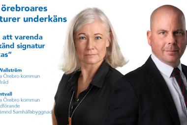 Karolina Wallström (L) Kommunalråd och Patrik Jämtvall Liberalerna Örebro  2:e vice ordförande Programnämnd Samhällsbyggnadi